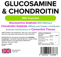 Glucosamina e condroitina 500-400 capsule (360 pacchetto)