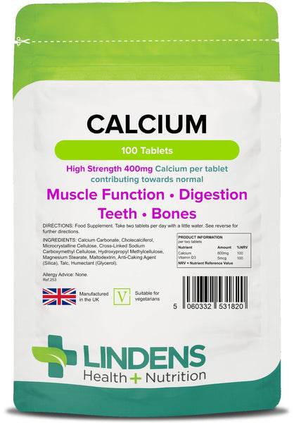 Calcium 400mg Tablets (100 pack) - Authentic Vitamins