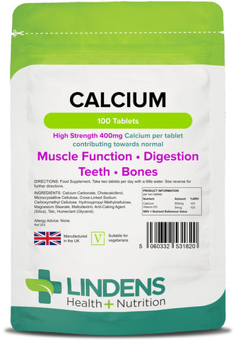 Calcium 400mg Tablets (100 pack) - Authentic Vitamins