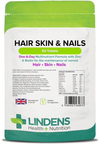 Hair Skin & Nails ONE A DAY 60 Tablets - Authentic Vitamins