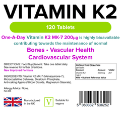 Vitamina K2 100mcg 120 compresse - vitamine autentiche