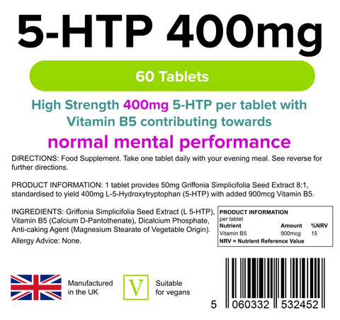 5 compresse HTP da 400 mg (60 pacchetto) - vitamine autentiche