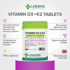 Vitamina D3 4000IU e Vitamina K2 de alta resistência 90 comprimidos de saúde imune - vitaminas autênticas