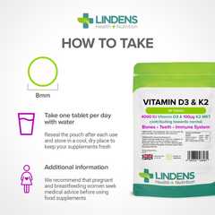 Vitamina D3 4000IU e Vitamina K2 de alta resistência 90 comprimidos de saúde imune - vitaminas autênticas