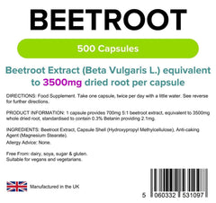 Beetroot 3500mg Capsules (500 pack) - Authentic Vitamins