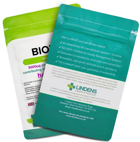 Comprimidos de biotina 5,0mg (360 pacote) - vitaminas autênticas