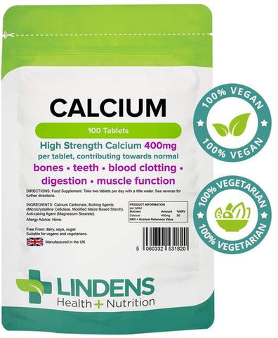 Calcium 400mg Tablets (100 pack) - Authentic Vitamins