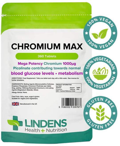 Chromium Max 1000mcg tablets (360 pack) - Authentic Vitamins