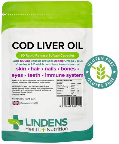 Cod Liver Oil 1000mg Capsules (90 pack) - Authentic Vitamins