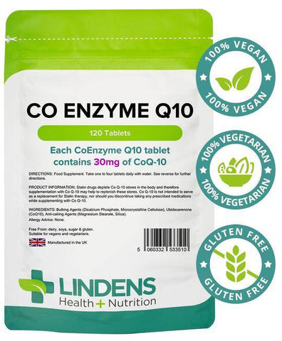 Coenzyme Q10 30mg tabletas (120 paquete) - Vitaminas auténticas