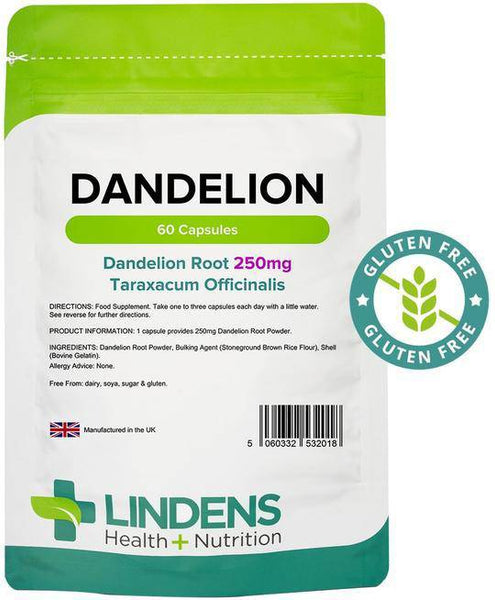 Capsule da 250 mg di dente di leone (60 pacchetto) - vitamine autentiche