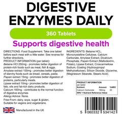 Digestive Enzymes Daily Tablets (360 Tablets) - Authentic Vitamins