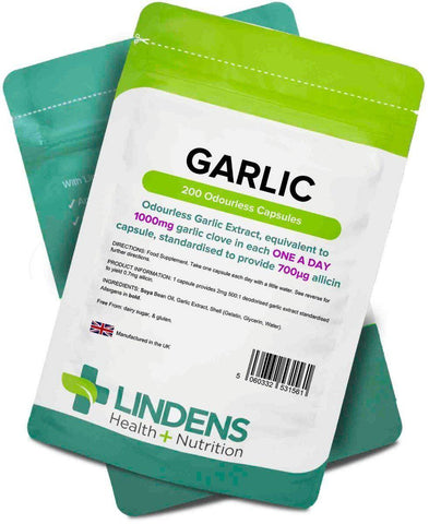 Cápsulas inodoráveis de 1000mg de alho (200 pacote) - vitaminas autênticas