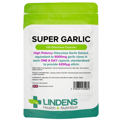 Garlic 6000mg Odourless Capsules Super Garlic (120 pack) - Authentic Vitamins