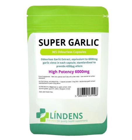 Cápsulas de odor de 6000mg de alho 6000 mg Super alho (365 pacote) - Vitaminas autênticas