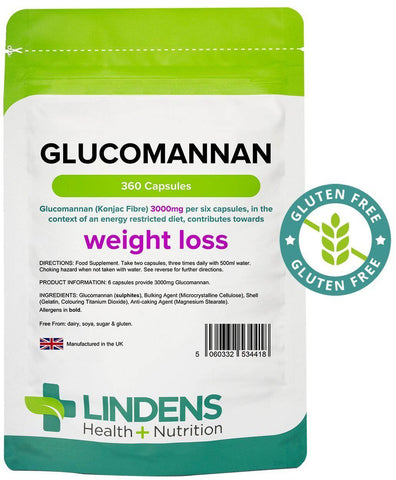 Glucomannan (fibra konjac) Capsule da 500 mg (360 pacchetto) - vitamine autentiche