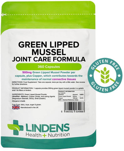 Capsule da 500 mg di cozze da 500 mg di verde (360 pacchetto) - vitamine autentiche