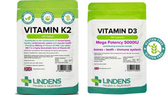 K2 MK -7 120 compresse 100mcg & d3 5000iu 150 Capsule Twin Pack - Vitamine autentiche