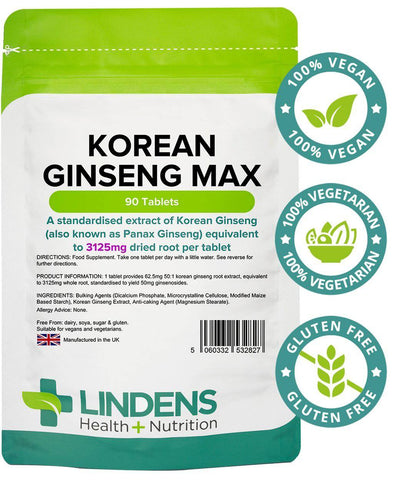 Compresse ginseng coreane max 3125mg (90 pacchetti) - vitamine autentiche