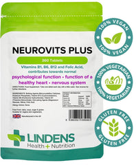 Neurovits Plus (B12 500mg + B1, B6, acido folico) compresse (pacchetto 360) - Vitamine autentiche