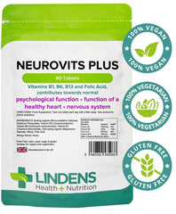 Neurovits Plus (B12 500mg + B1, B6, Folic Acid) Tablets (90 pack) - Authentic Vitamins