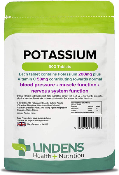Compresse di potassio da 200 mg (pacchetto 500) - vitamine autentiche