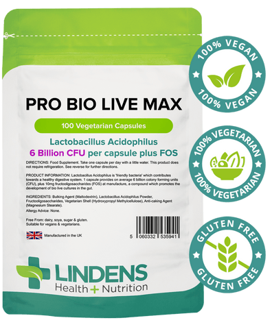 Pro Bio Live Max 6 Billion CFU 100 Veg Capsules - Authentic Vitamins