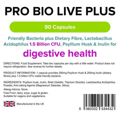 Pro Bio Live Plus (+Fibra dietetica) 90 Capsule - Vitamine autentiche