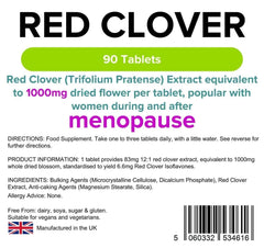 Red Clover 1000mg Tablets (90 pack) - Authentic Vitamins