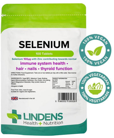 Selênio 100mcg e comprimidos de zinco (100 pacote) - vitaminas autênticas