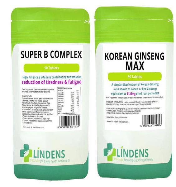 SUPER B Complex -Korean Ginseng Max Max (90 Days ') Combo (90+90 pacchetto) - Vitamine autentiche