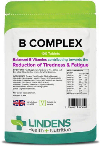 Comprimidos complexos de vitamina B (100 pacote) - vitaminas autênticas