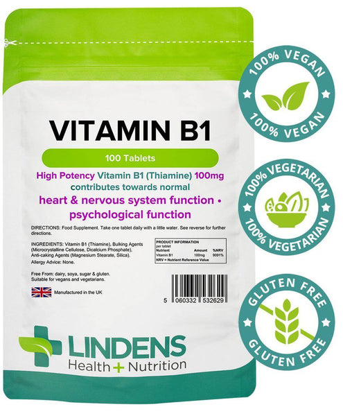 Vitamine B1 100 mg comprimés (100 pack) - vitamines authentiques