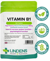 Vitamine B1 100 mg comprimés (100 pack) - vitamines authentiques