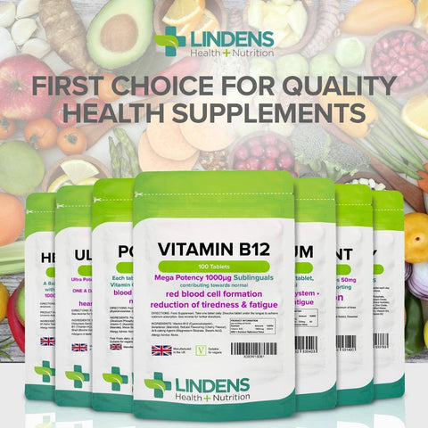 Vitamina B12 1000mcg comprimidos sublinguais (100 pacote) - vitaminas autênticas