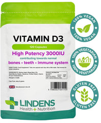 Capsule di vitamina D3 3000 IU (120 pacchetto) - vitamine autentiche