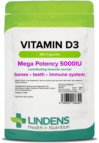 Vitamina D3 5000iu Capsule di gel morbida ad alta resistenza 360, salute immunitaria - vitamine autentiche