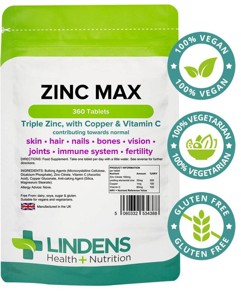 Compresse di zinco max (360 pacchetto) - vitamine autentiche