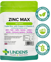 Zinc Max Tablets (360 pack) - Authentic Vitamins