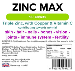 Compresse di zinco max (90 pacchetto) - vitamine autentiche