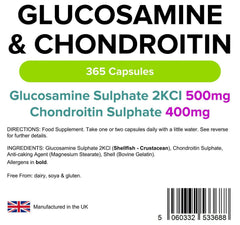 Glucosamine & Chondroitin 500-400 capsules (365 pack) - Authentic Vitamins