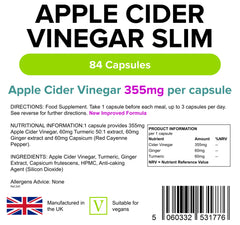 Apple Cider Vinegar Slim capsules (84 pack) - Authentic Vitamins