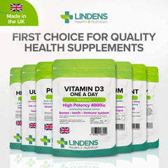 Vitamin D3 4000IU High Strength 150 Soft Gel Capsules, Immune Health Lindens - Authentic Vitamins