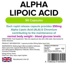 Alpha Lipoic Acid 250mg Capsules (90 pack) - Authentic Vitamins