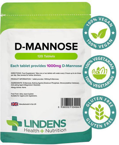 D-Mannose 1000mg Tablets (120 pack) - Authentic Vitamins