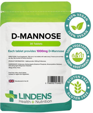 D-Mannose 1000mg Tablets (30 pack) - Authentic Vitamins