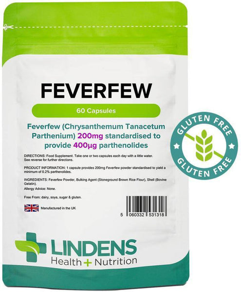 Feverfew 200mg Capsules (60 pack) - Authentic Vitamins