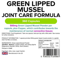 Green Lipped Mussel 500mg Capsules (360 pack) - Authentic Vitamins