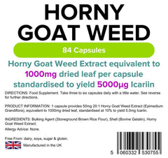 Horny Goat Weed 1000mg Capsules (84 pack) - Authentic Vitamins