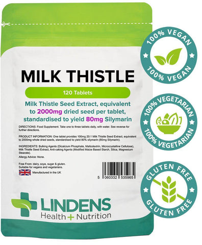 Milk Thistle Seed Extract 125mg (2500mg eq) Tablets (120 pack) - Authentic Vitamins